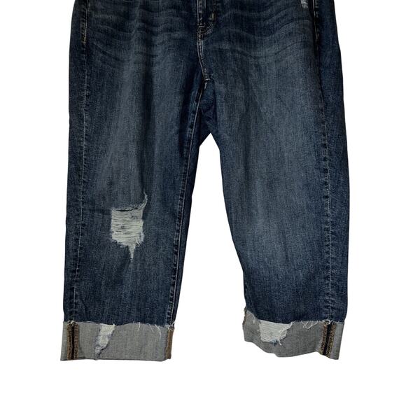 Lane Bryant Jeans Women's Size 18R Blue High-Rise Girlfriend Straight Crop Jean - Picture 3 of 7